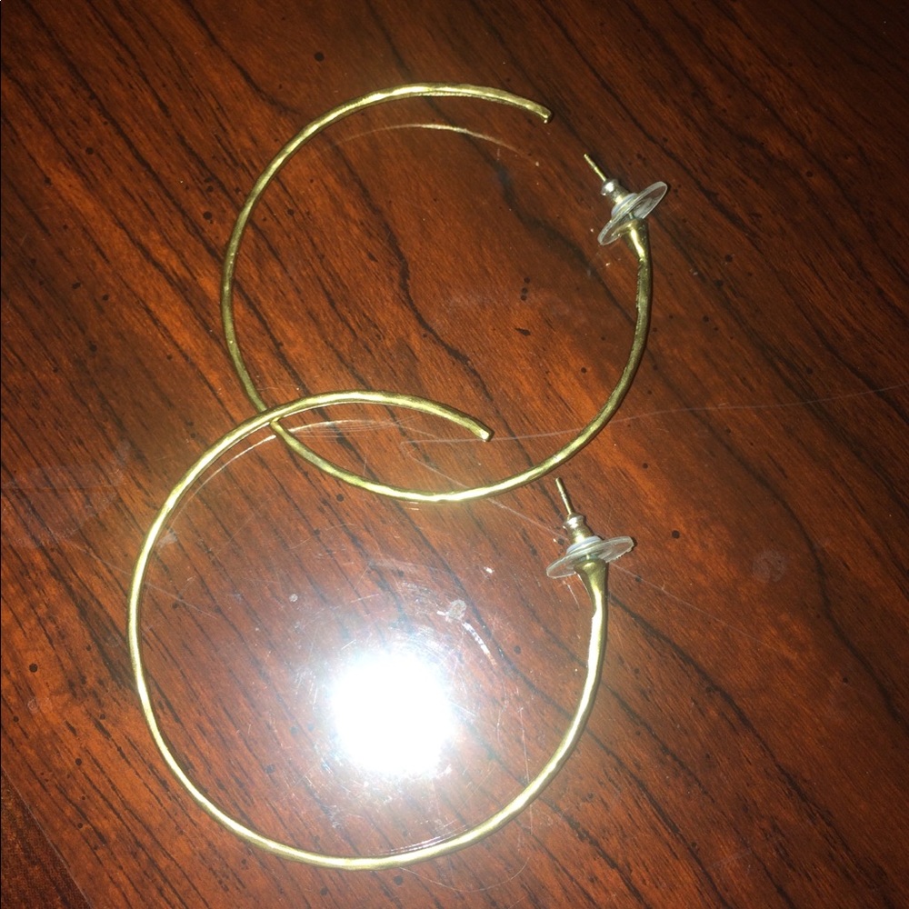 Silpada Athena hammered brass post hoops
